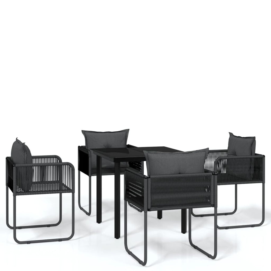 -Delige Tuinset Zwart 5 80 cm tafellengte