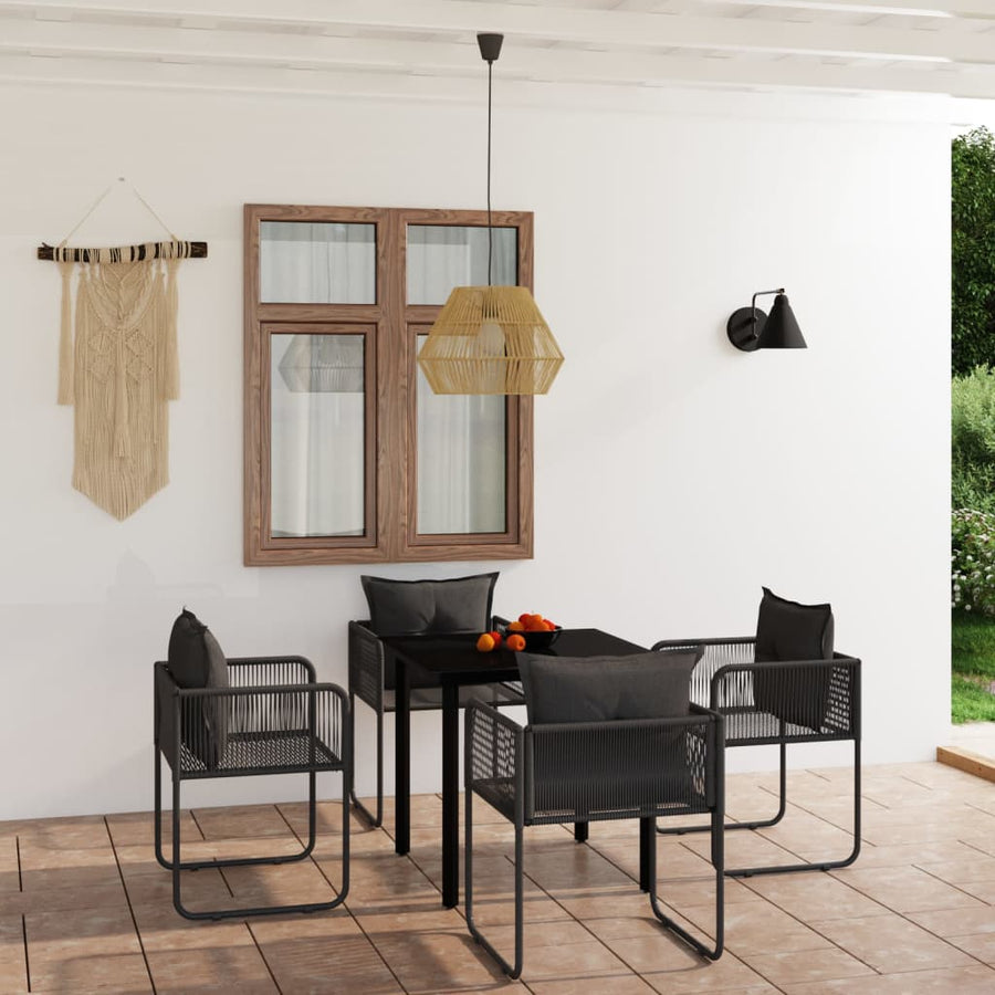 -Delige Tuinset Zwart 5 80 cm tafellengte