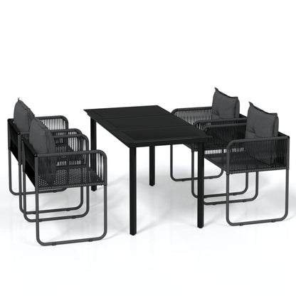 -Delige Tuinset Zwart 5 140 cm tafellengte