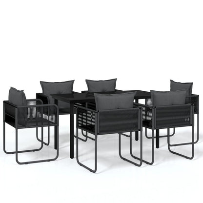 -Delige Tuinset Zwart 7 140 cm tafellengte