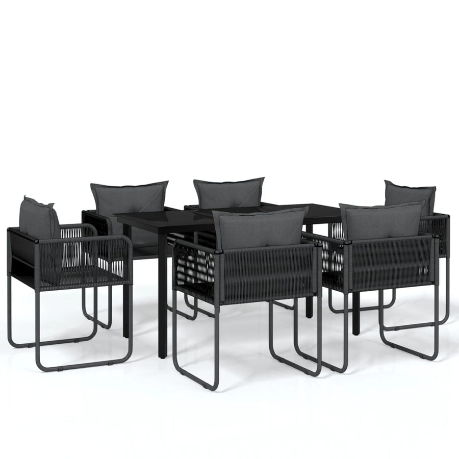 -Delige Tuinset Zwart 7 140 cm tafellengte