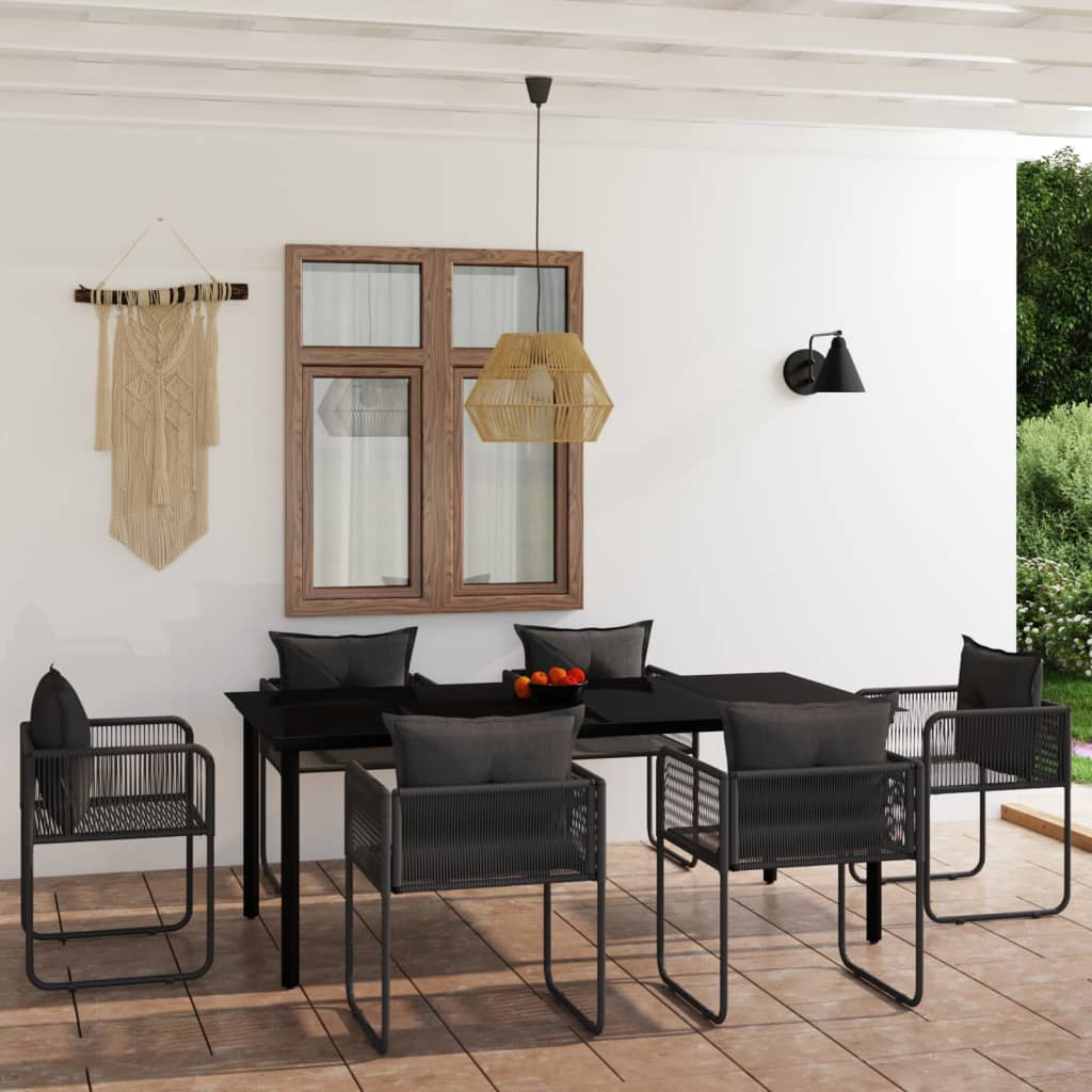 Tuinset Zwart 7 200 cm tafellengte