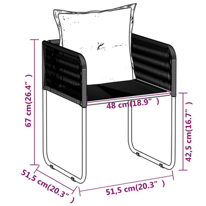 Tuinset Zwart 9 200 cm tafellengte