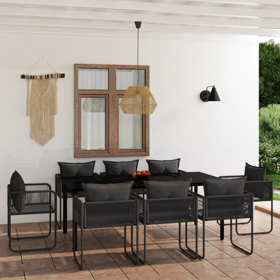 Tuinset Zwart 9 200 cm tafellengte
