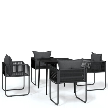 -Delige Tuinset Zwart 5 80 cm tafellengte