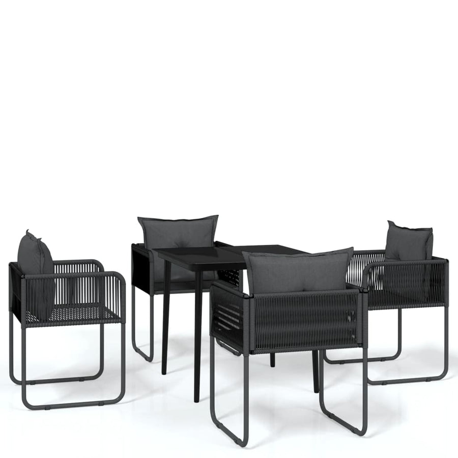 -Delige Tuinset Zwart 5 80 cm tafellengte