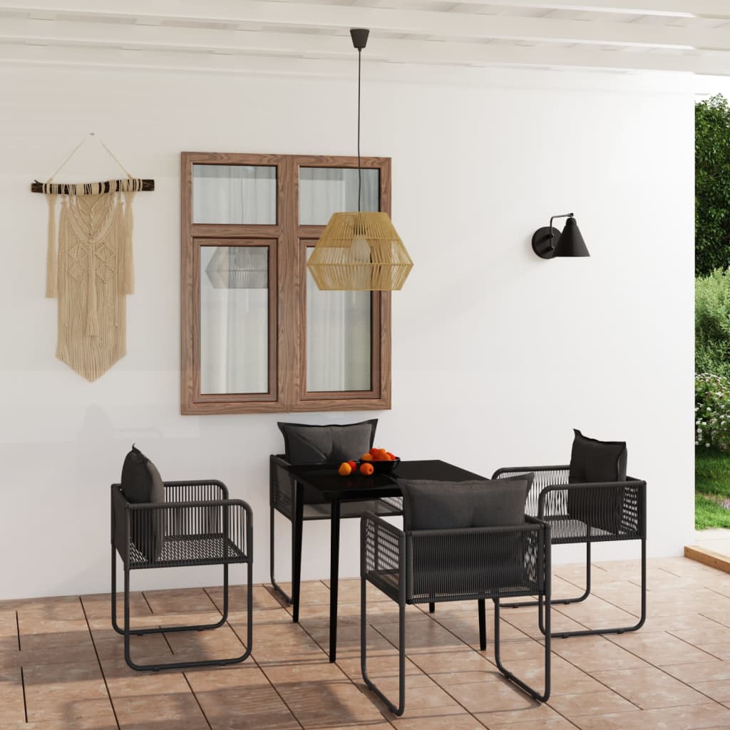 -Delige Tuinset Zwart 5 80 cm tafellengte