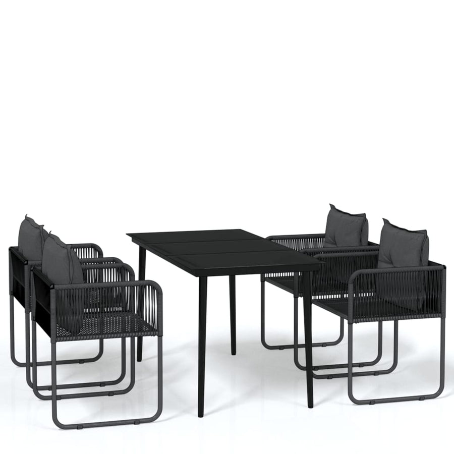 -Delige Tuinset Zwart 5 140 cm tafellengte
