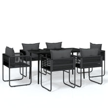 -Delige Tuinset Zwart 7 140 cm tafellengte