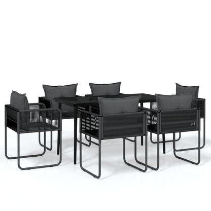 -Delige Tuinset Zwart 7 140 cm tafellengte