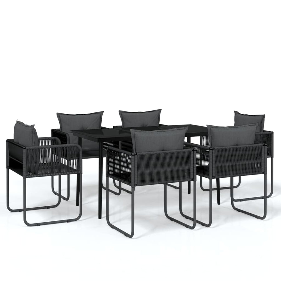 -Delige Tuinset Zwart 7 140 cm tafellengte