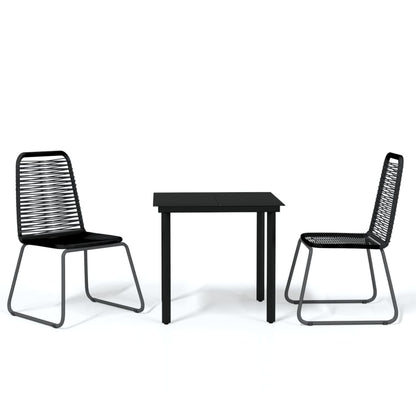 -Delige Tuinset Zwart 3 80 cm tafellengte