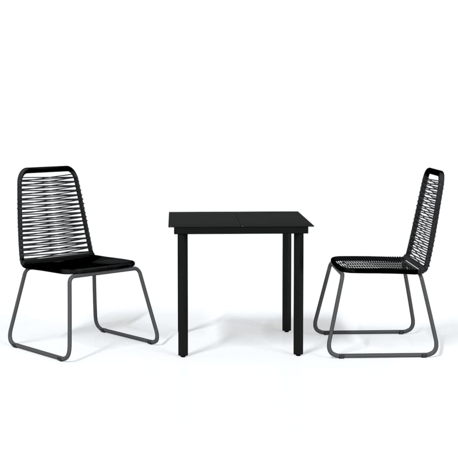 -Delige Tuinset Zwart 3 80 cm tafellengte