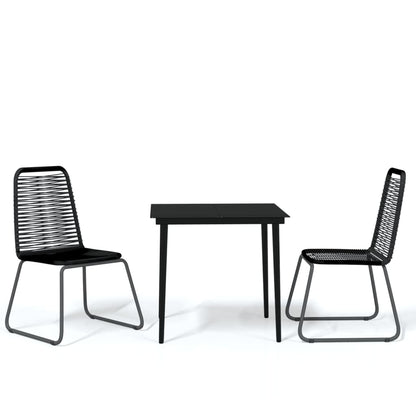 -Delige Tuinset Zwart 3 80 cm tafellengte