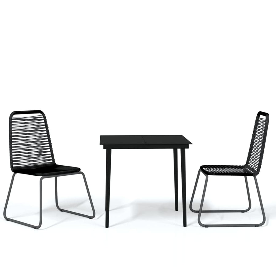 -Delige Tuinset Zwart 3 80 cm tafellengte