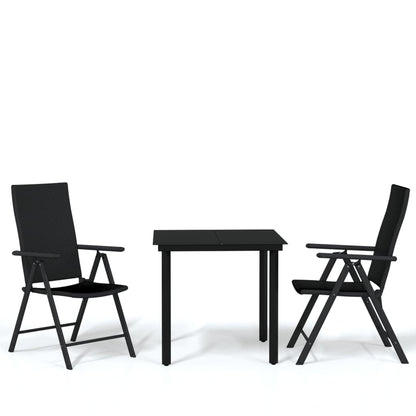 -Delige Tuinset Zwart 3 80 cm tafellengte