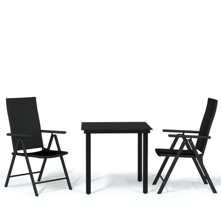 -Delige Tuinset Zwart 3 80 cm tafellengte