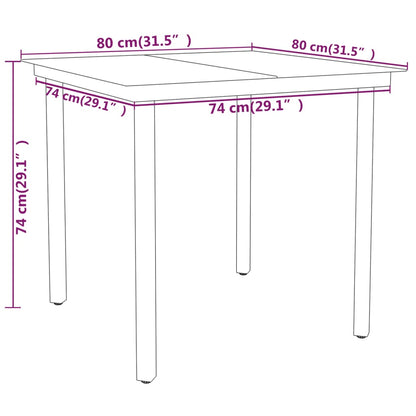 -Delige Tuinset Zwart 3 80 cm tafellengte