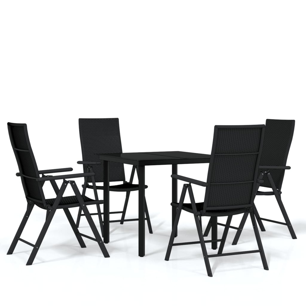 -Delige Tuinset Zwart 5 80 cm tafellengte