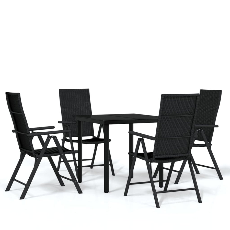 -Delige Tuinset Zwart 5 80 cm tafellengte