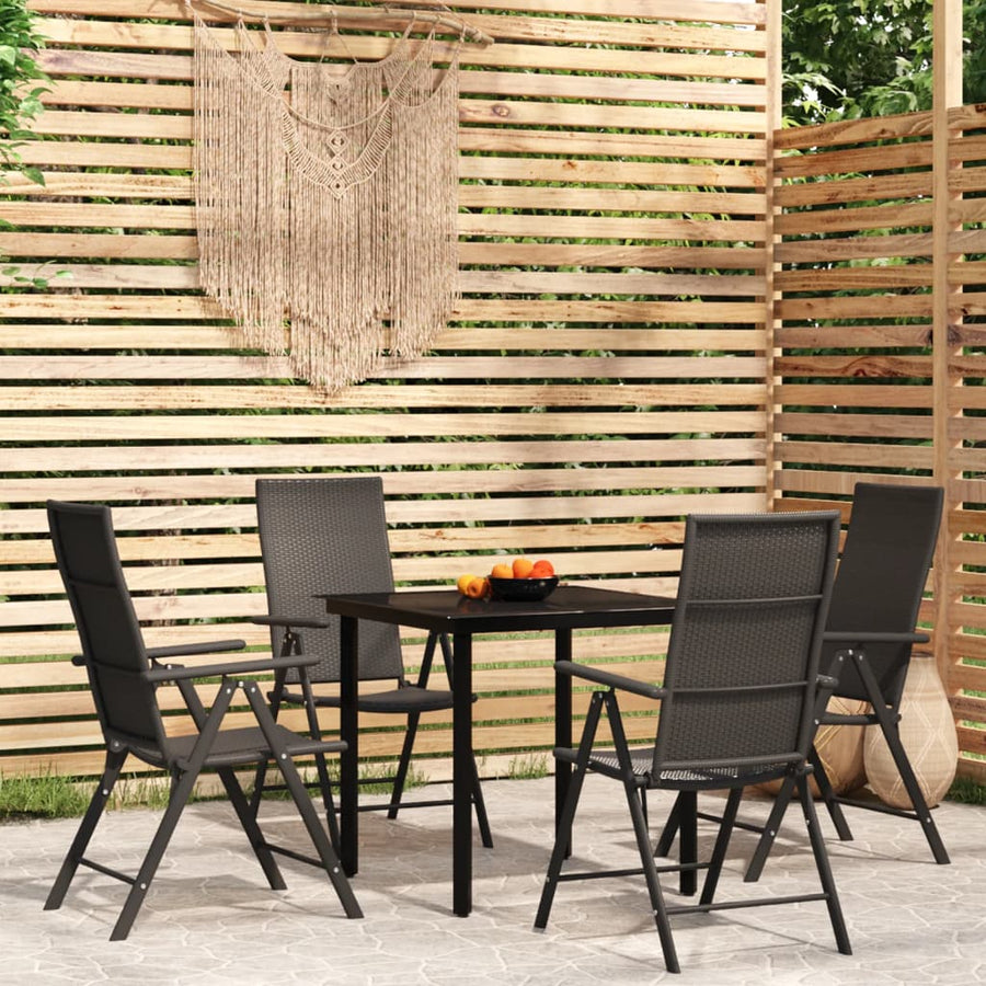 -Delige Tuinset Zwart 5 80 cm tafellengte