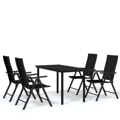 -Delige Tuinset Zwart 5 140 cm tafellengte