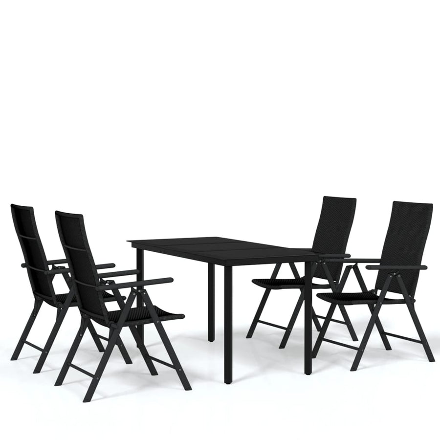 -Delige Tuinset Zwart 5 140 cm tafellengte