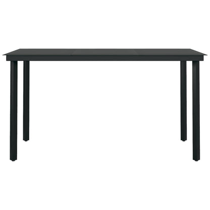 -Delige Tuinset Zwart 5 140 cm tafellengte