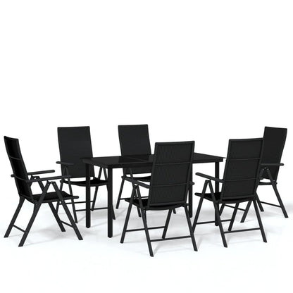 -Delige Tuinset Zwart 7 140 cm tafellengte