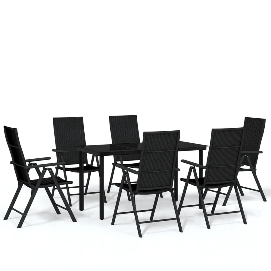 -Delige Tuinset Zwart 7 140 cm tafellengte