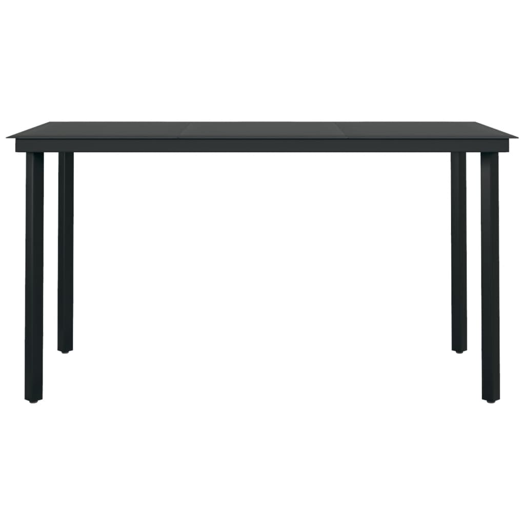 -Delige Tuinset Zwart 7 140 cm tafellengte