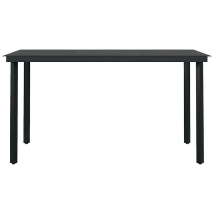 -Delige Tuinset Zwart 7 140 cm tafellengte