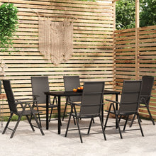 -Delige Tuinset Zwart 7 140 cm tafellengte