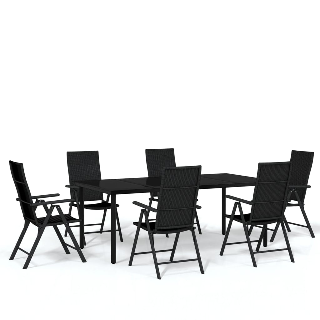 Tuinset Zwart 7 200 cm tafellengte