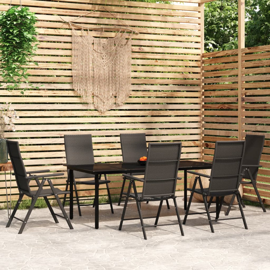 Tuinset Zwart 7 200 cm tafellengte