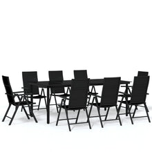 9-Delige Tuinset Zwart 8 200 cm tafellengte