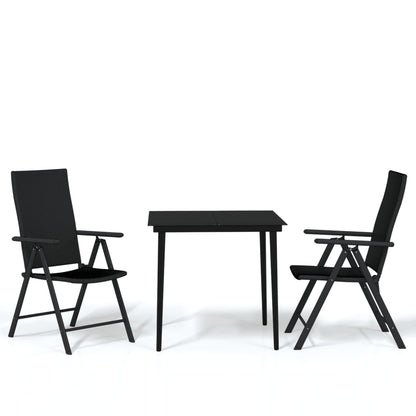 -Delige Tuinset Zwart 3 80 cm tafellengte