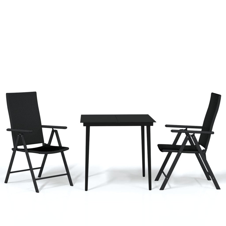 -Delige Tuinset Zwart 3 80 cm tafellengte