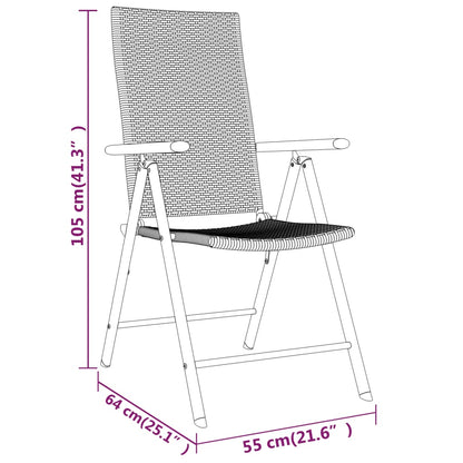 -Delige Tuinset Zwart 3 80 cm tafellengte
