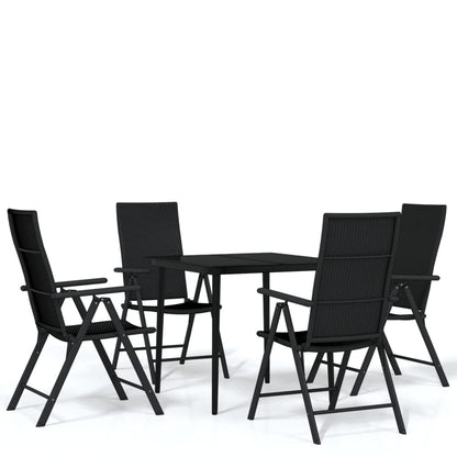 -Delige Tuinset Zwart 5 80 cm tafellengte