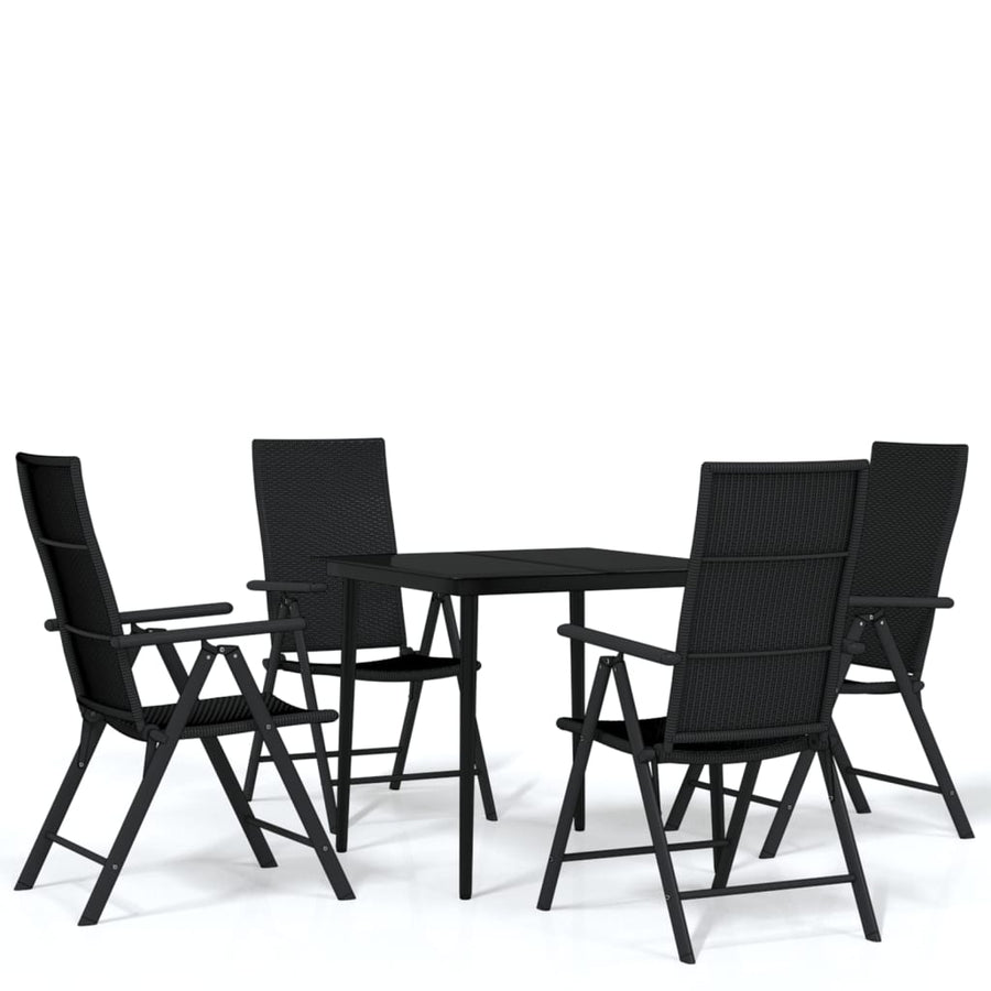 -Delige Tuinset Zwart 5 80 cm tafellengte