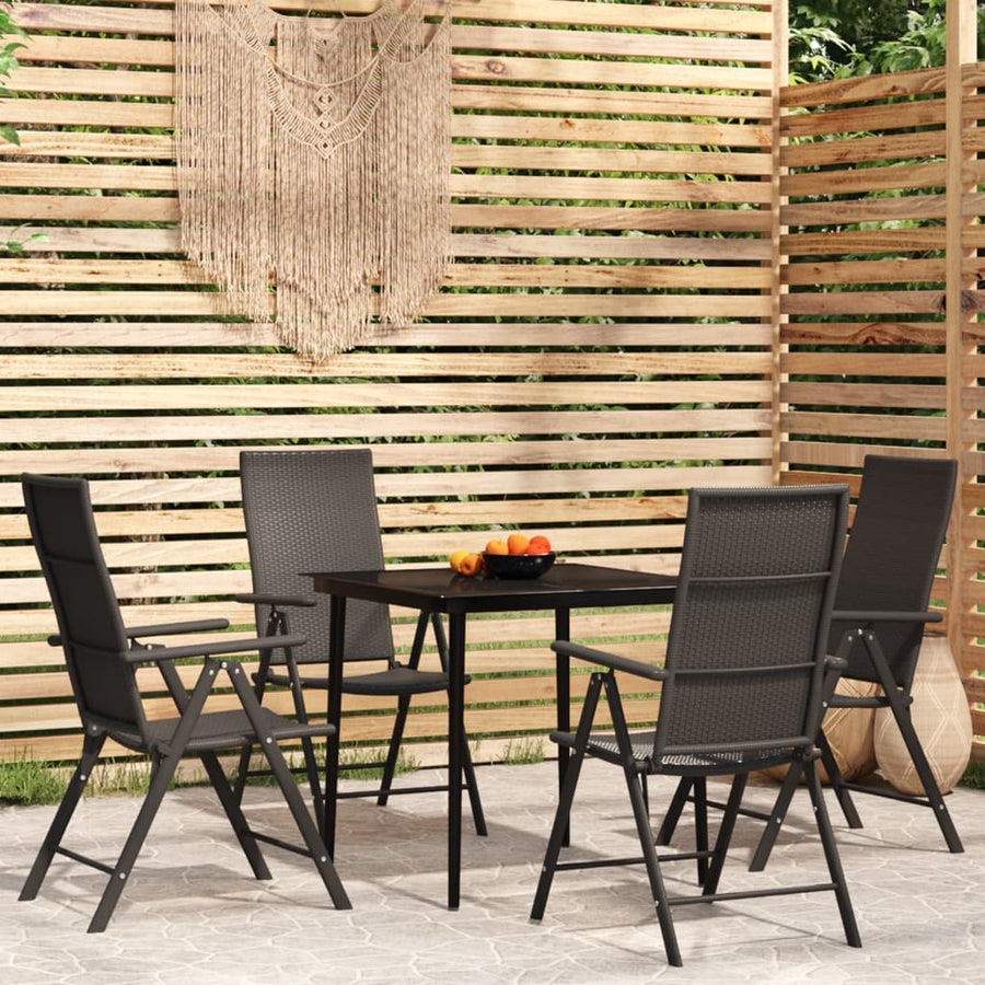 -Delige Tuinset Zwart 5 80 cm tafellengte