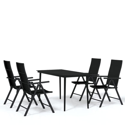 -Delige Tuinset Zwart 5 140 cm tafellengte