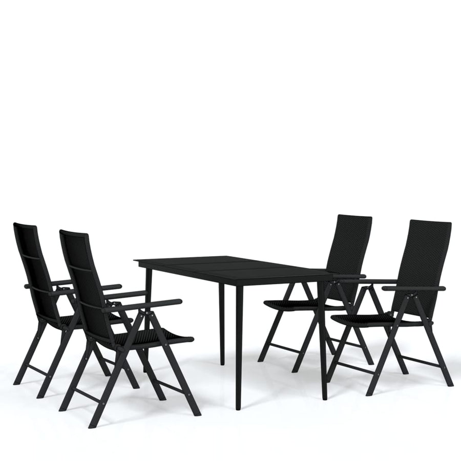 -Delige Tuinset Zwart 5 140 cm tafellengte