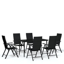 -Delige Tuinset Zwart 7 140 cm tafellengte