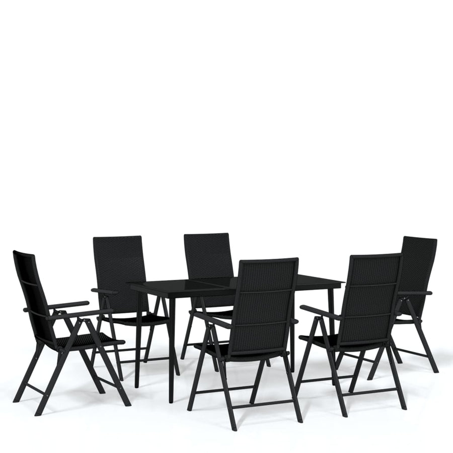 -Delige Tuinset Zwart 7 140 cm tafellengte