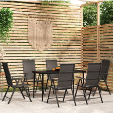 -Delige Tuinset Zwart 7 140 cm tafellengte