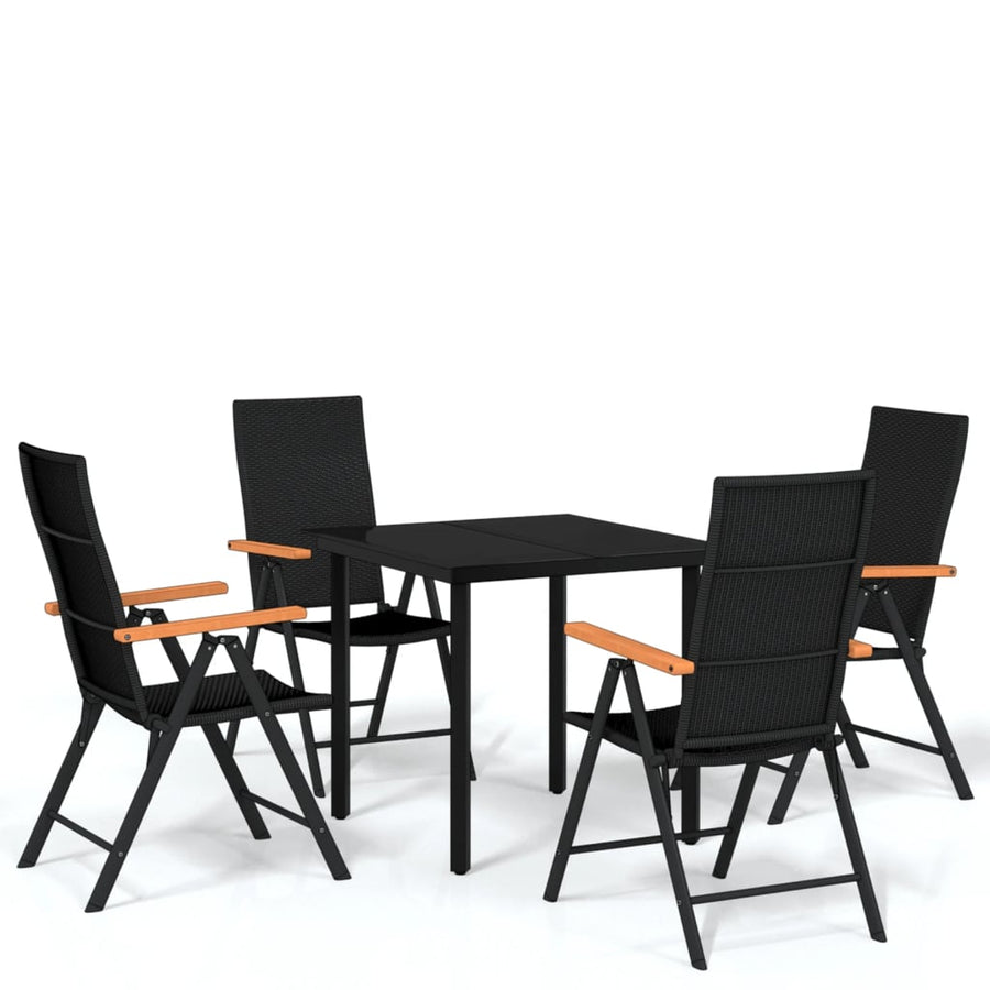 -Delige Tuinset Zwart 5 80 cm tafellengte