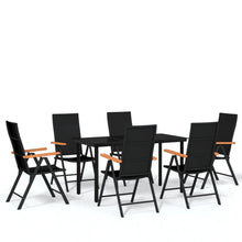 -Delige Tuinset Zwart 7 140 cm tafellengte