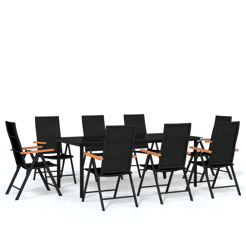 9-delige Tuinset zwart